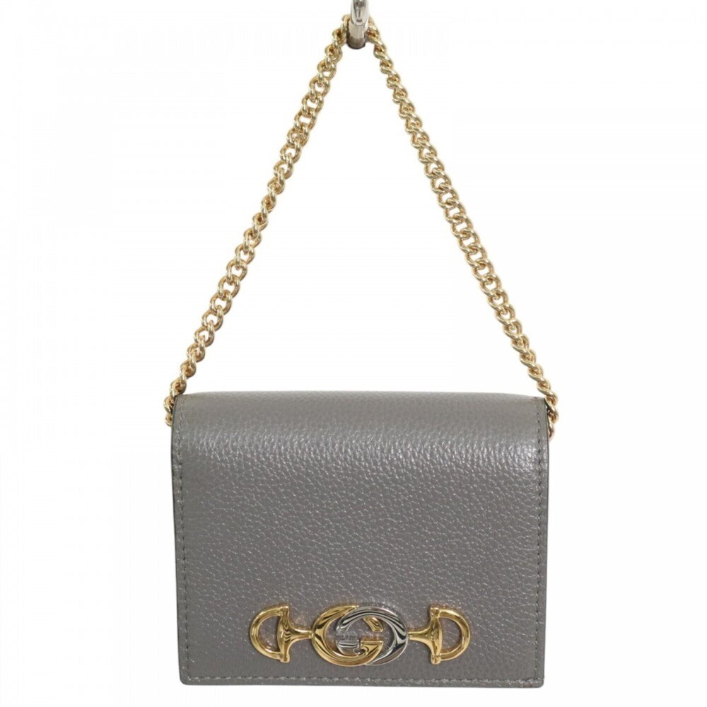 Gucci Bi-fold Wallet for Men and Women, Zumi Chain Wallet, Compact GUCCI 5706...